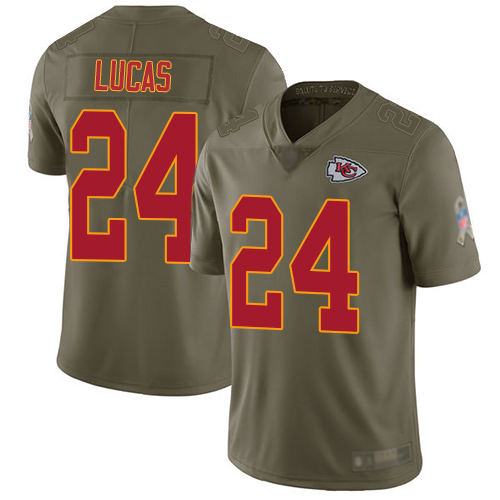 Men Kansas City Chiefs #24 Lucas Jordan Limited Olive 2017 Salute to Service Football Nike NFL Jersey->nfl t-shirts->Sports Accessory